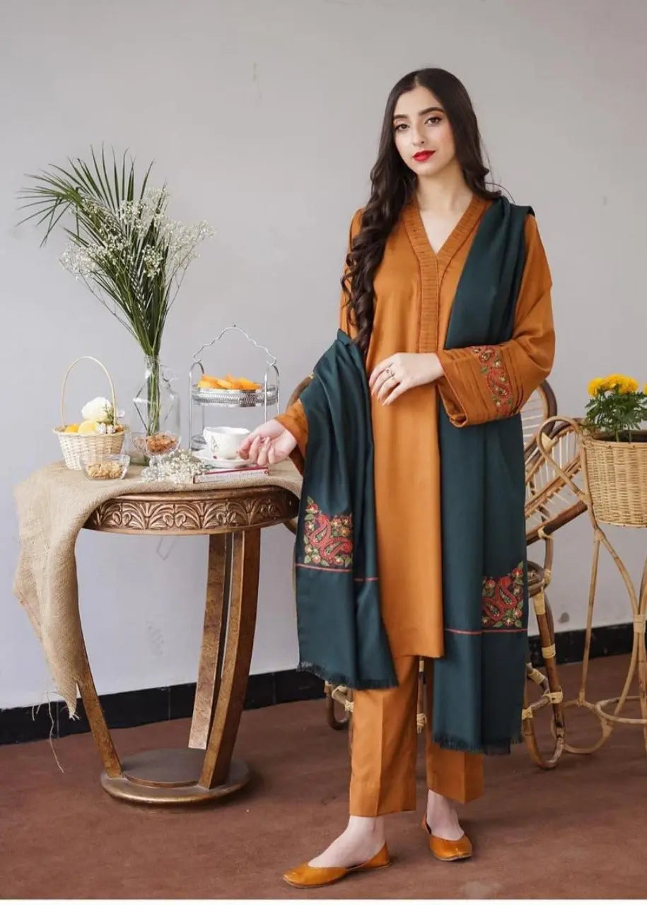 Digital Printed Dhanak 3pc Kenari.Pk