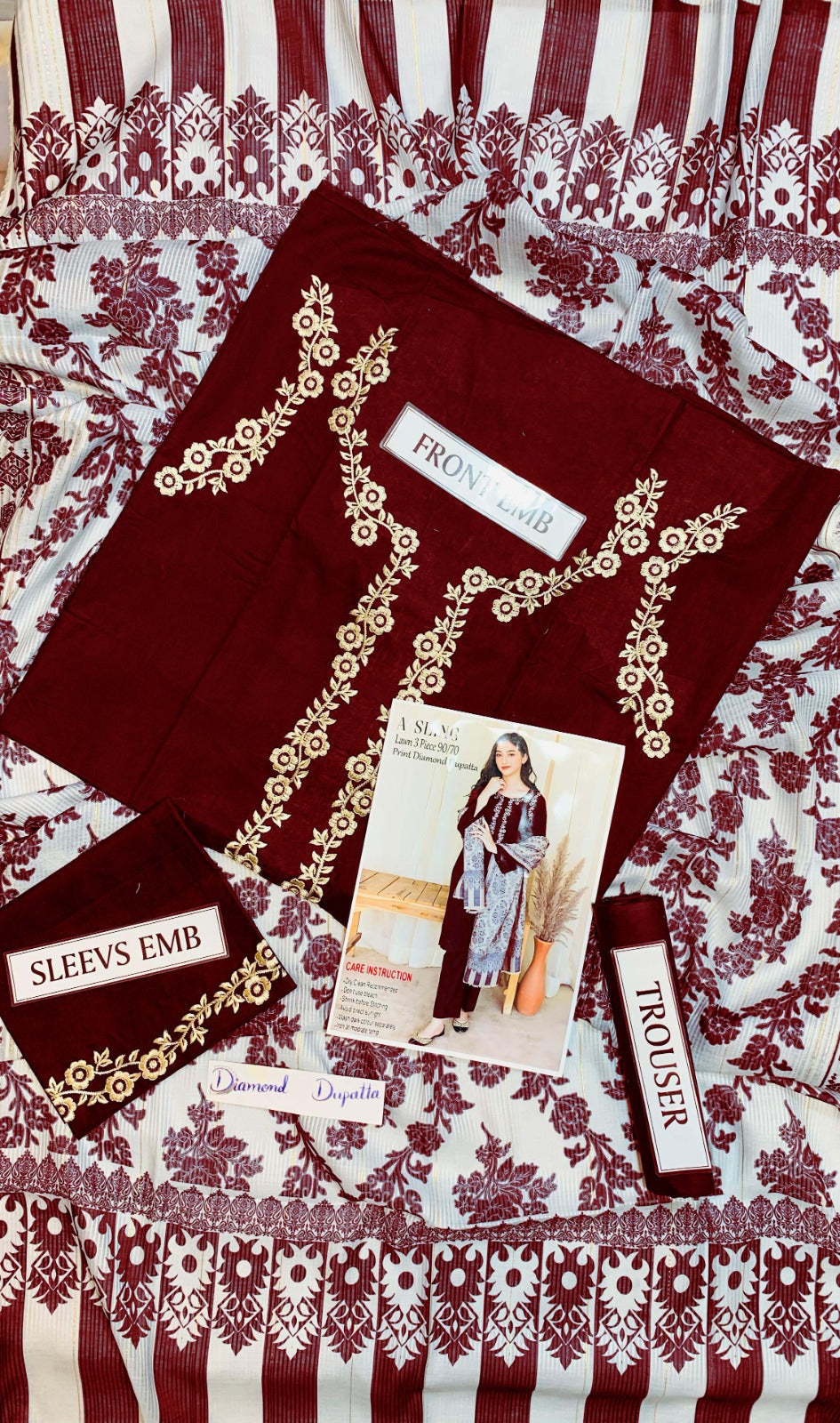 ASLING 3PC DHANAK EMBROIDERED SU#01